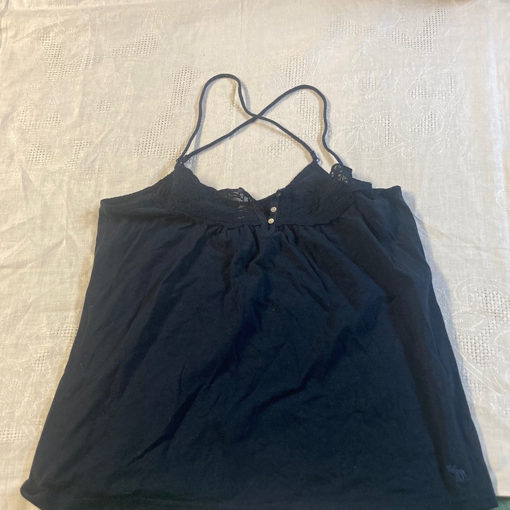 Navy Blue Abercrombie & Fitch Cross Strap Tank Top. Size XS